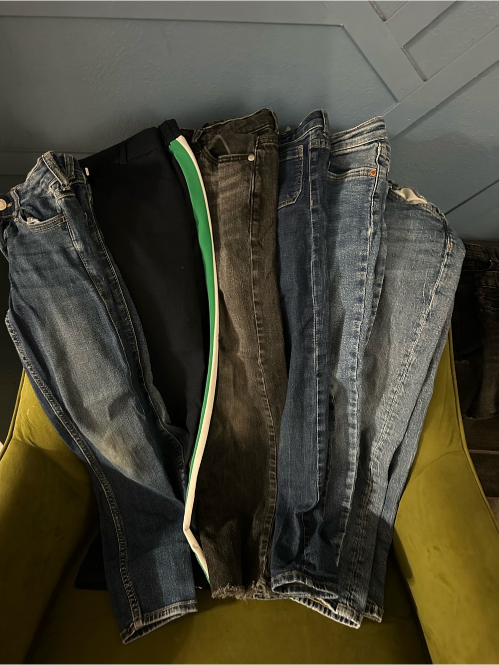 Girls Jeans/Pant Bundle - Black and Blue Denim Mix